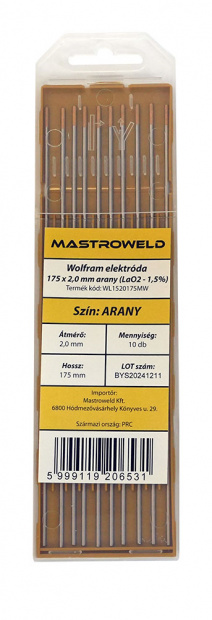 Wolfram elektróda 175 x 2,0mm arany (LaO2 - 1,5%) MW 61212860.png