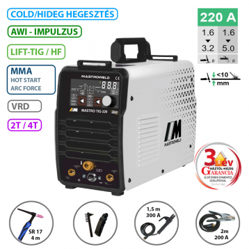 MASTRO TIG-220 DC LED hegesztő inverter (DC-AWI)