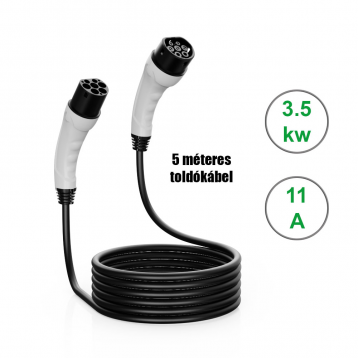 Type2 toldókábel 5 m 3.5kw - 16A